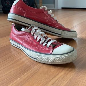 Red Leather John Varvatos X Converse Sneakers